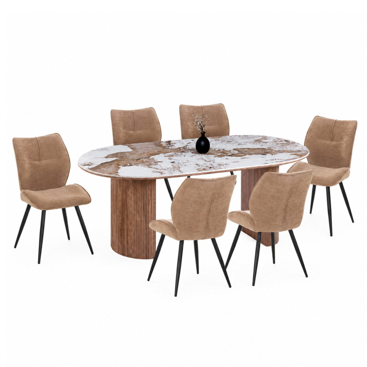 set-trapezarias-7tmch-fb91139403-keramik ΣΕΤ ΤΡΑΠΕΖΑΡΙΑΣ 7ΤΜΧ MARBLEX LH10.11394.03 ΚΕΡΑΜΙΚΟ TOP PANDORA--ΚΑΡΕΚΛΕΣ ΥΦΑΣΜΑ TAUPE - Image 1