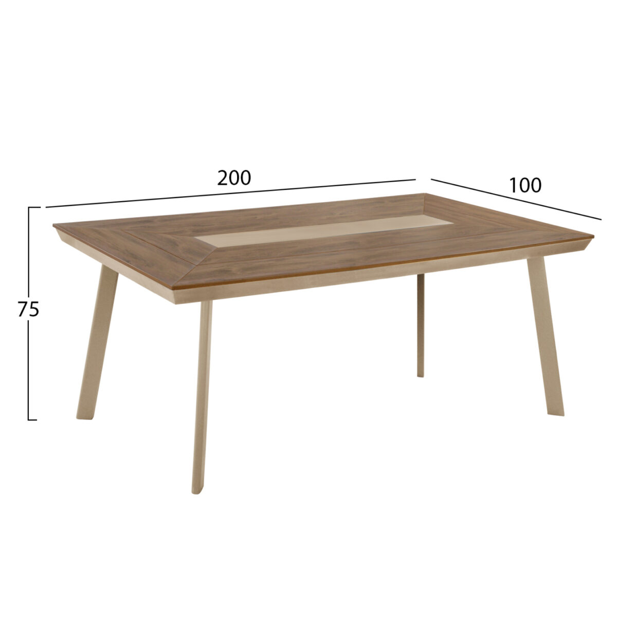 ΣΕΤ ΤΡΑΠΕΖΑΡΙΑΣ TABER LH10.10738.04 ΤΡΑΠΕΖΙ & 6 ΠΟΛΥΘΡΟΝΕΣ-ΑΛΟΥΜΙΝΙΟ & POLYWOOD-ΣΑΜΠΑΝΙ - Image 2
