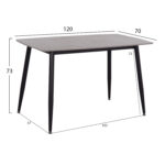 ΤΡΑΠΕΖΙ RAVEN LH10.9854.13 ΚΕΡΑΜΙΚΟ TOP ΓΚΡΙ ΜΑΡΜΑΡΟ-ΜΑΥΡΟ ΜΕΤΑΛΛΟ 120x70x73Υεκ. - Image 2