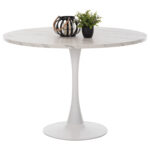 ΤΡΑΠΕΖΙ ΤΡΑΠΕΖΑΡΙΑΣ ROLLO LH10.9422.11 ΣΤΡΟΓΓΥΛΟ WHITE MARBLE Φ120x74Yεκ.