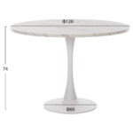 ΤΡΑΠΕΖΙ ΤΡΑΠΕΖΑΡΙΑΣ ROLLO LH10.9422.11 ΣΤΡΟΓΓΥΛΟ WHITE MARBLE Φ120x74Yεκ. - Image 2