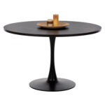 ΤΡΑΠΕΖΙ ΤΡΑΠΕΖΑΡΙΑΣ ROLLO LH10.9422.12 ΣΤΡΟΓΓΥΛΟ BLACK MARBLE Φ120x74Yεκ.