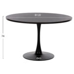 ΤΡΑΠΕΖΙ ΤΡΑΠΕΖΑΡΙΑΣ ROLLO LH10.9422.12 ΣΤΡΟΓΓΥΛΟ BLACK MARBLE Φ120x74Yεκ. - Image 2
