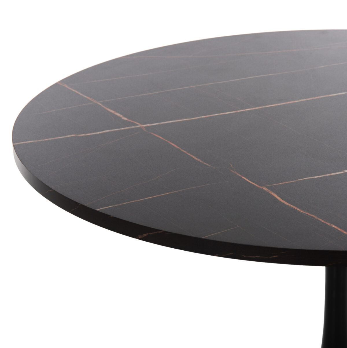 ΤΡΑΠΕΖΙ ΤΡΑΠΕΖΑΡΙΑΣ ROLLO LH10.9422.12 ΣΤΡΟΓΓΥΛΟ BLACK MARBLE Φ120x74Yεκ. - Image 4