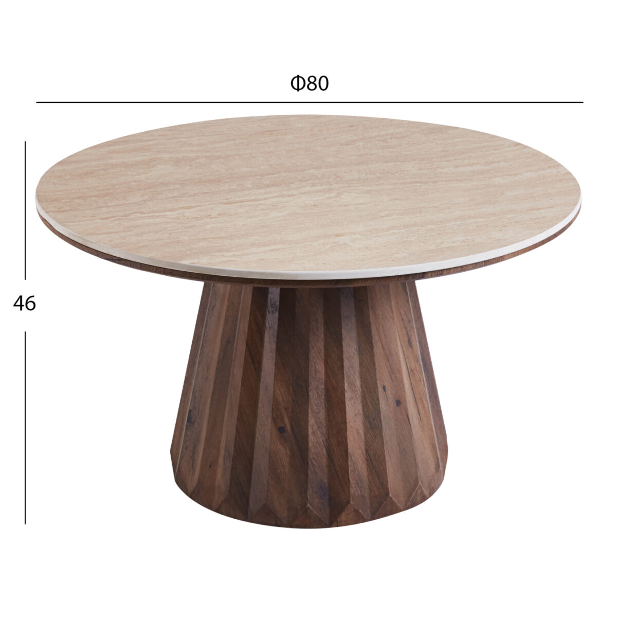 ΤΡΑΠΕΖΙΑ ΣΑΛΟΝΙΟΥ 2ΤΜΧ WALDEN LH10.12108 ΚΕΡΑΜΙΚΑ TOP--MDF ΒΑΣΕΙΣ Φ80+Φ46εκ. - Image 3