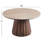 ΤΡΑΠΕΖΙΑ ΣΑΛΟΝΙΟΥ 2ΤΜΧ WALDEN LH10.12108 ΚΕΡΑΜΙΚΑ TOP--MDF ΒΑΣΕΙΣ Φ80+Φ46εκ. - Image 3